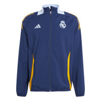 adidas Real Madrid Présentation Survêtement Full-Zip 2024-2025 Bleu Foncé Orange Bleu Clair