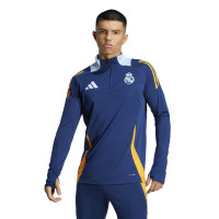 adidas Real Madrid Survêtement 1/4-Zip 2024-2025 Bleu Foncé Orange Bleu Clair