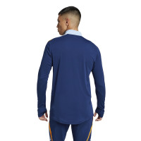 adidas Real Madrid Survêtement 1/4-Zip 2024-2025 Bleu Foncé Orange Bleu Clair