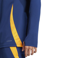 adidas Real Madrid Survêtement 1/4-Zip 2024-2025 Bleu Foncé Orange Bleu Clair