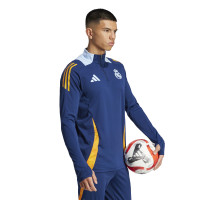 adidas Real Madrid Survêtement 1/4-Zip 2024-2025 Bleu Foncé Orange Bleu Clair