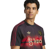 adidas Manchester United CNY T-Shirt 2024-2025 Noir Rouge Doré