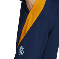 adidas Real Madrid Présentation Survêtement Full-Zip 2024-2025 Bleu Foncé Orange Bleu Clair