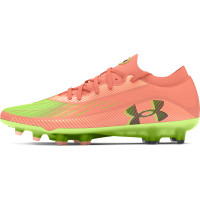Under Armour Magnetico Elite 4.0 Gazon Naturel Chaussures de Foot (FG) Orange Vert