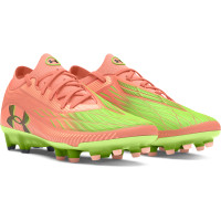 Under Armour Magnetico Elite 4.0 Gazon Naturel Chaussures de Foot (FG) Orange Vert