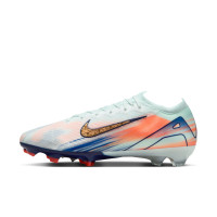 Nike Zoom Mercurial Vapor 16 Elite MDS Gazon Naturel Chaussures de Foot (FG) Vert Menthe Bleu Rose Doré