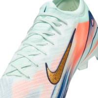 Nike Zoom Mercurial Vapor 16 Elite MDS Gazon Naturel Chaussures de Foot (FG) Vert Menthe Bleu Rose Doré