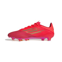 adidas F50 Elite Gazon Naturel Chaussures de Foot (FG) Rouge Doré