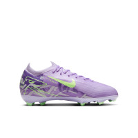 Nike Zoom Mercurial Vapor 16 Pro Gazon Naturel Chaussures de Foot (FG) Enfants Violet Clair Jaune Clair