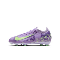 Nike Zoom Mercurial Vapor 16 Pro Gazon Naturel Chaussures de Foot (FG) Enfants Violet Clair Jaune Clair