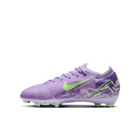 Nike Zoom Mercurial Vapor 16 Pro Gazon Naturel Chaussures de Foot (FG) Enfants Violet Clair Jaune Clair