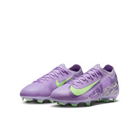 Nike Zoom Mercurial Vapor 16 Pro Gazon Naturel Chaussures de Foot (FG) Enfants Violet Clair Jaune Clair