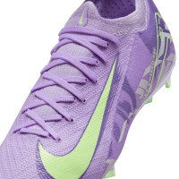 Nike Zoom Mercurial Vapor 16 Pro Gazon Naturel Chaussures de Foot (FG) Enfants Violet Clair Jaune Clair