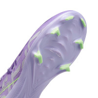 Nike Zoom Mercurial Vapor 16 Pro Gazon Naturel Chaussures de Foot (FG) Enfants Violet Clair Jaune Clair