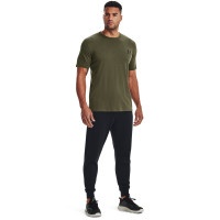 T-shirt Under Armour avec logo sur la poitrine gauche, vert olive et noir