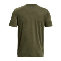 T-shirt Under Armour avec logo sur la poitrine gauche, vert olive et noir