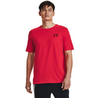 Under Armour Sportstyle Left Chest Logo T-Shirt Rood Zwart