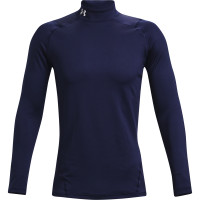 Under Armour ColdGear Fitted Ondershirt Lange Mouwen Donkerblauw Wit