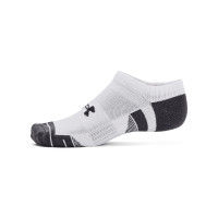 Under Armour Performance Cotton No Show Sportsokken 3-Pack Wit Donkergrijs