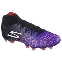 Skechers SKX_1.5 Elite High Gazon Naturel Chaussures de Foot (FG) Mauve Noir Orange Argenté