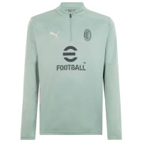 PUMA AC Milan Trainingstrui 1/4-Zip 2024-2025 Groen Grijs Lichtroze