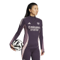 adidas Arsenal Trainingspak 1/4-Zip 2024-2025 Dames Donkerpaars Beige Paars