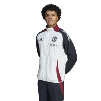 adidas Manchester United Présentation Veste d'Entraînement 2024-2025 Blanc Noir Rouge