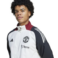 adidas Manchester United Présentation Veste d'Entraînement 2024-2025 Blanc Noir Rouge