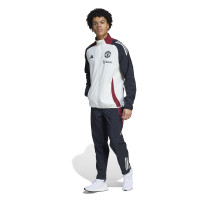 adidas Manchester United Présentation Veste d'Entraînement 2024-2025 Blanc Noir Rouge