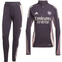 adidas Arsenal Trainingspak 1/4-Zip 2024-2025 Dames Donkerpaars Beige Paars