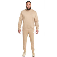 Nike Sportswear Club Fleece Crew Trainingspak Beige Wit