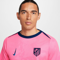 Nike Atletico Madrid Pre-Match Maillot d'Entraînement 2024-2025 Rose Bleu Foncé