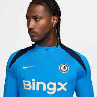 Nike Chelsea Strike Haut d'Entraînement 1/4-Zip 2024-2025 Bleu Bleu Foncé