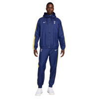 Nike Tottenham Hotspur Woven Trainingspak Hooded 2024-2025 Donkerblauw Geel Wit