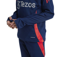 adidas Manchester United Haut d'Entraînement 1/4-Zip 2024-2025 Enfants Bleu Foncé Rouge Argenté