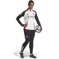 adidas Manchester United Trainingspak 1/4-Zip 2024-2025 Dames Wit Zwart Rood