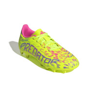 adidas Predator Club Gras / Kunstgras Voetbalschoenen (MG) Kids Neongeel Blauw Roze