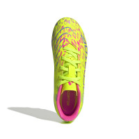 adidas Predator Club Gras / Kunstgras Voetbalschoenen (MG) Kids Neongeel Blauw Roze