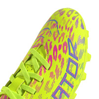 adidas Predator Club Gras / Kunstgras Voetbalschoenen (MG) Kids Neongeel Blauw Roze