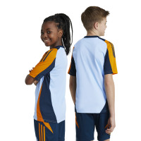 adidas Real Madrid Trainingsshirt 2024-2025 Kids Lichtblauw Oranje Donkerblauw