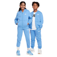 Nike Sportswear Club Fleece Trainingspak Full-Zip Hooded Kids Blauw Wit
