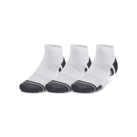 Under Armour Performance Tech Korte Sportsokken 3-Pack Wit Grijs