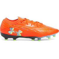 Under Armour Magnetico Pro 4.0 Gazon Naturel Chaussures de Foot (FG) Orange Gris Jaune Vif