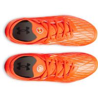 Under Armour Magnetico Pro 4.0 Gazon Naturel Chaussures de Foot (FG) Orange Gris Jaune Vif