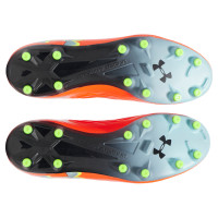 Under Armour Magnetico Pro 4.0 Gazon Naturel Chaussures de Foot (FG) Orange Gris Jaune Vif