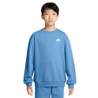 Nike Sportswear Club Fleece Sweat à Capuche Enfants Bleu Blanc