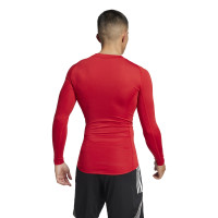 adidas Techfit Ondershirt Lange Mouwen Rood Wit