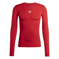 adidas Techfit Ondershirt Lange Mouwen Rood Wit