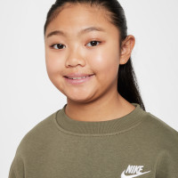 Nike Sportswear Club Fleece Sweat à Capuche Enfants Vert Olive Blanc