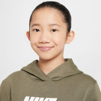 Nike Sportswear Club Big Logo Fleece Hoodie Trainingspak Kids Olijfgroen Wit